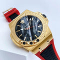 Shop Authentic Versace Chain Reaction Quartz Black Dial Red & Black Rubber Strap Watch for Men - VEDY00319 - Luxxuri