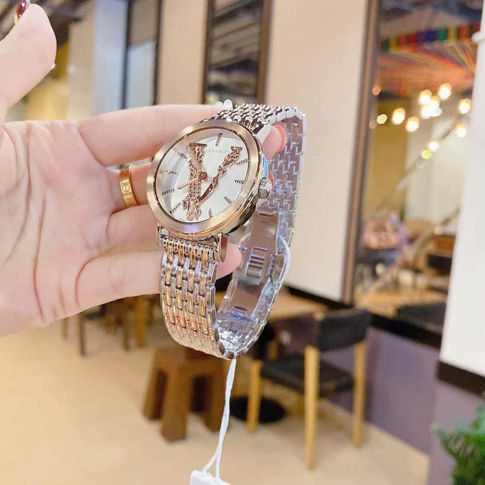  Shop Authentic Versace Virtus Quartz White Dial Two Tone Steel Strap Watch for Women - VEHC00519 - Luxxuri