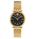 Shop Authentic Versace V-Twist Black Dial Gold Mesh Bracelet Watch for Women - VELS00819 - Luxxuri