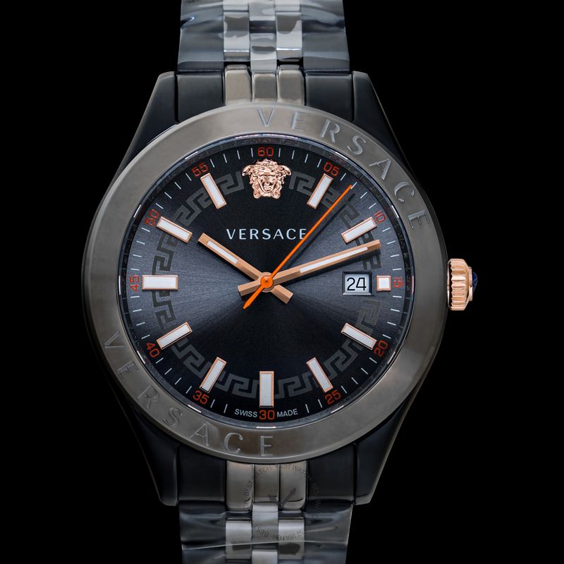  Shop Authentic Versace Hellenyium Analog Black Dial Black Steel Strap Watch For Men - VEVK00320 - Luxxuri