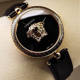  Shop Authentic Versace Palazzo Empire Black Dial Black Leather Strap Watch for Women - VCO020017 - Luxxuri