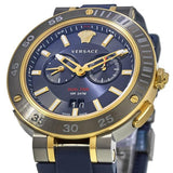  Shop Authentic Versace V Extreme Chronograph Blue & Gold Tone Dial Blue Rubber Strap Watch for Men - VCN010017 - Luxxuri
