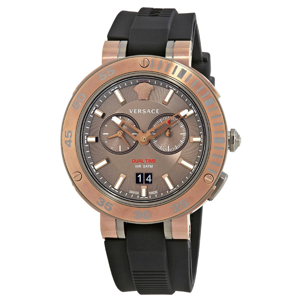  Shop Authentic Versace V Extreme Chronograph Brown Tone Dial Black Rubber Strap Watch for Men - VCN030017 - Luxxuri