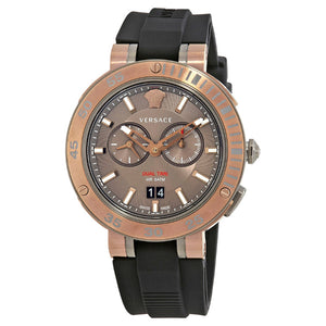  Shop Authentic Versace V Extreme Chronograph Brown Tone Dial Black Rubber Strap Watch for Men - VCN030017 - Luxxuri