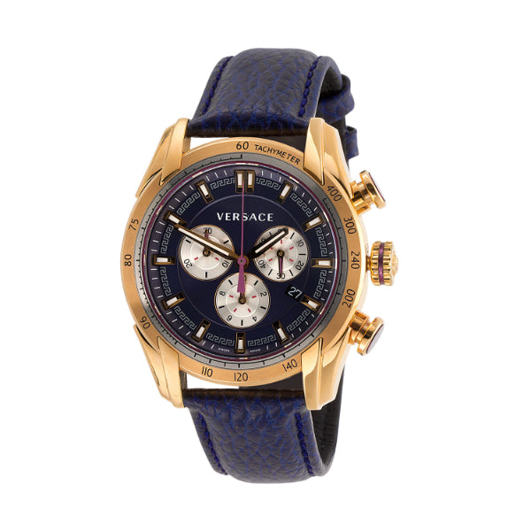  Shop Authentic Versace V-Ray Blue Chronograph Blue Dial Blue Leather Strap Watch for Men - VDB030014 - Luxxuri