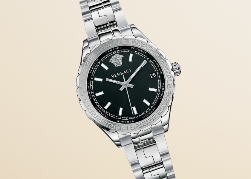  Shop Authentic Versace Hellenyium Black Dial Silver Steel Strap Watch for Women - V12020015 - Luxxuri