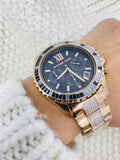  Shop Authentic Michael Kors Everest Chronograph Black Dial Rose Gold Steel Strap Watch For Women - MK5875 - Luxxuri