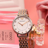 Shop Authentic Emporio Armani Mother of Pearl Dial Two Tone Stainless Steel Watch For Women - AR11094 - Luxxuri