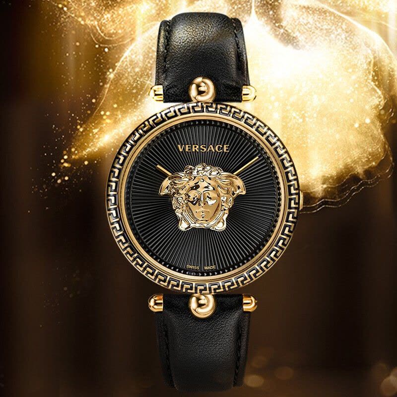  Shop Authentic Versace Palazzo Empire Black Dial Black Leather Strap Watch for Women - VCO020017 - Luxxuri
