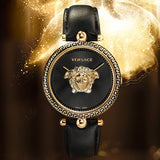  Shop Authentic Versace Palazzo Empire Black Dial Black Leather Strap Watch for Women - VCO020017 - Luxxuri