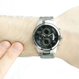  Shop Authentic Guess Exec Chronograph Quartz Black Dial Silver Steel Strap Watch For Men - W0075G1 - Luxxuri