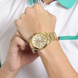  Shop Authentic Guess Analog Chronograph Gold Dial Gold Steel Strap Watch for Men - W0075G5 - Luxxuri