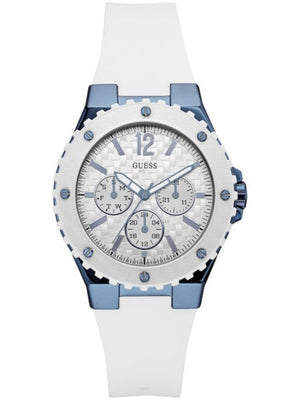  Shop Authentic Guess Overdrive Chronograph White Dial White Rubber Strap Watch for Women - W0149L6 - Luxxuri