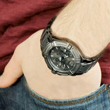  Shop Authentic Guess Rigor Multifunction Black Dial Black Steel Strap Watch For Men - W0218G1 - Luxxuri