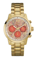  Shop Authentic Guess Mini Sunrise Quartz Analog Orange Dial Gold Steel Strap Watch For Women - W0448L7 - Luxxuri
