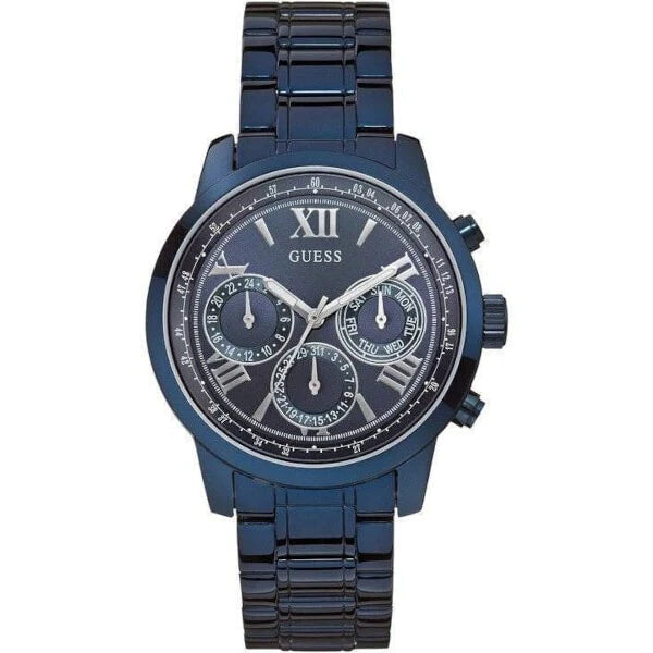  Shop Authentic Guess Chronograph Multifunction Blue Dial Blue Steel Strap Watch For Women - W0330L6 - Luxxuri