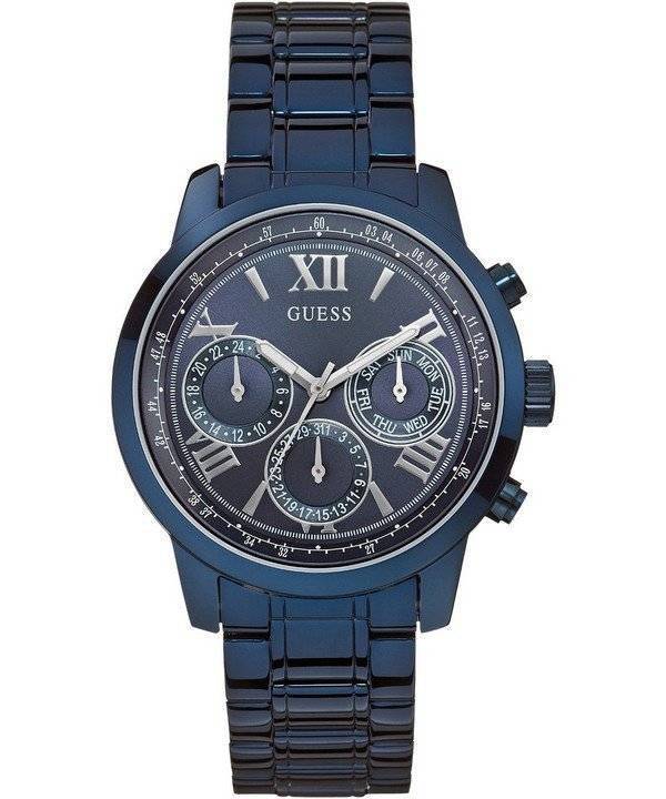  Shop Authentic Guess Chronograph Multifunction Blue Dial Blue Steel Strap Watch For Women - W0330L6 - Luxxuri