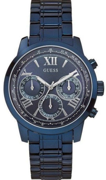  Shop Authentic Guess Chronograph Multifunction Blue Dial Blue Steel Strap Watch For Women - W0330L6 - Luxxuri
