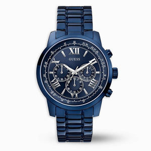  Shop Authentic Guess Horizon Chronograph Black Dial Blue Steel Strap Watch For Men - W0379G5 - Luxxuri