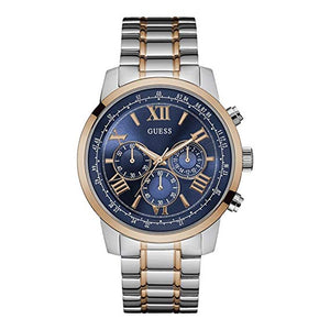  Shop Authentic Guess Horizon Chronograph Blue Dial Two Tone Steel Strap Watch For Men - W0379G7 - Luxxuri