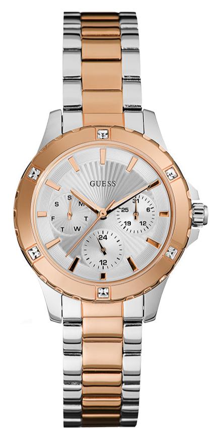  Shop Authentic Guess Mist Quartz Silver Dial Two Tone Steel Strap Watch For Women - W0443L4 - Luxxuri