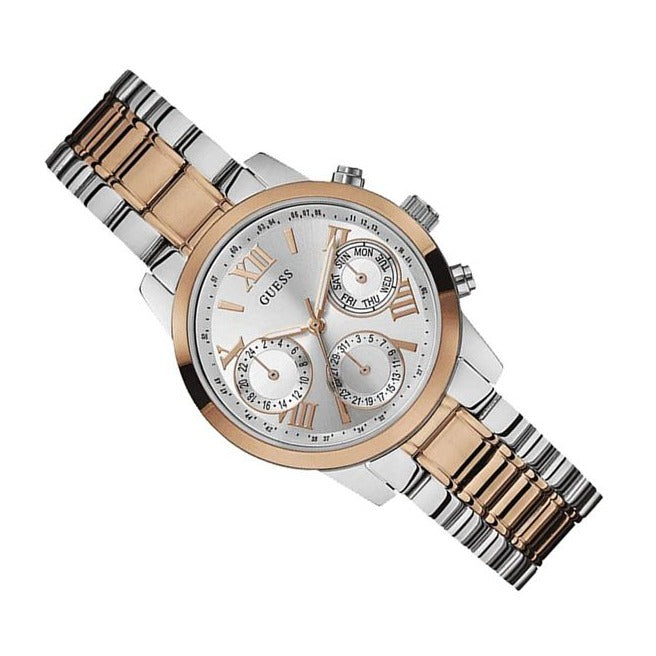  Shop Authentic Guess Mini Sunrise Analog Silver Dial Two Tone Steel Strap Watch For Women - W0448L4 - Luxxuri