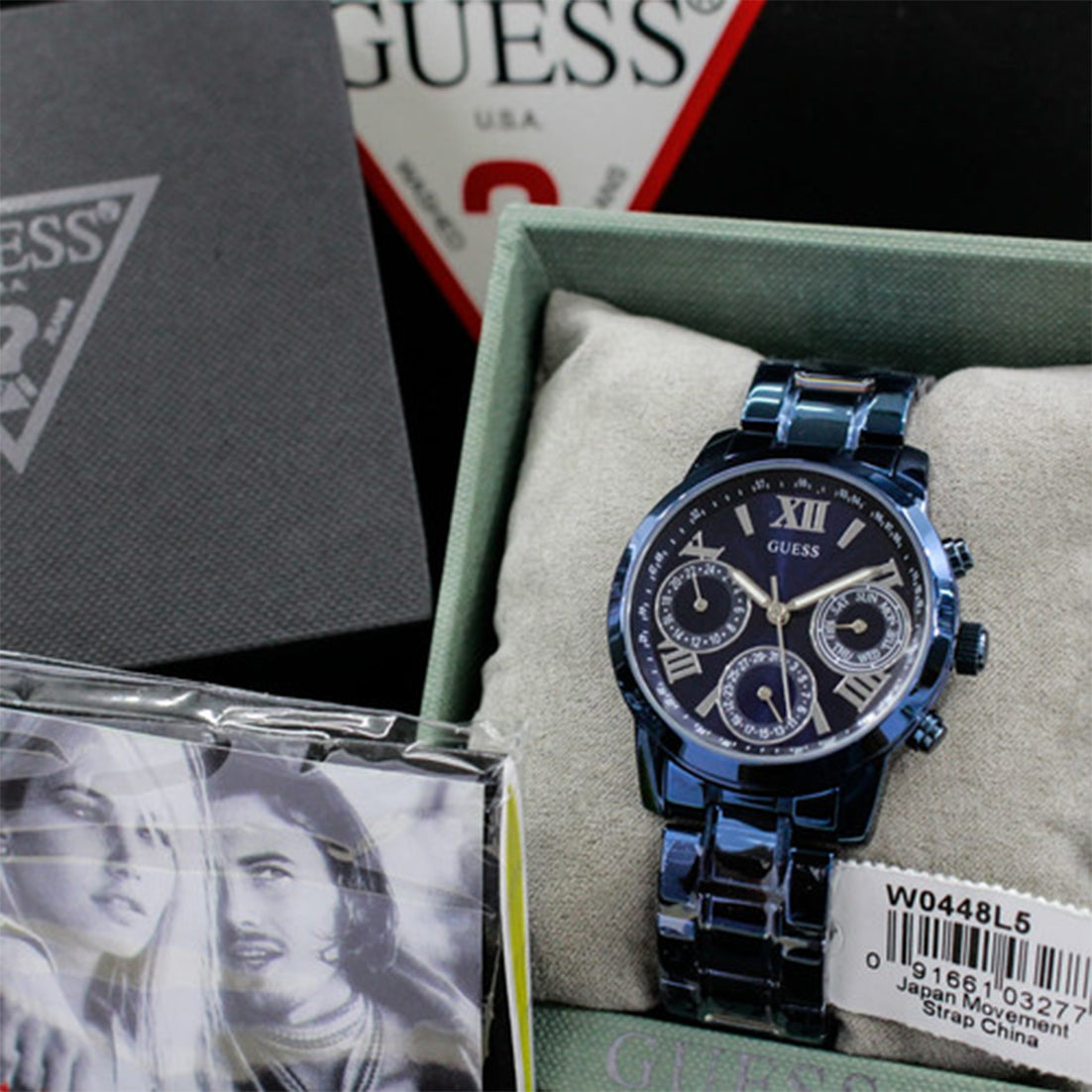  Shop Authentic Guess F14 Chronograph Analog Blue Dial Blue Steel Strap Watch For Women - W0448L5 - Luxxuri