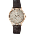  Shop Authentic Guess Wafer Quartz Beige Dial Brown Leather Strap Watch For Men - W0496G1 - Luxxuri