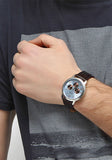  Shop Authentic Guess Wafer Analog Blue Dial Brown Leather Strap Watch For Men - W0496G2 - Luxxuri