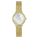  Shop Authentic Guess Chelsea Mother of Pearl White Dial Gold Mesh Strap Watch For Women - W0647L3 - Luxxuri