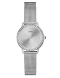  Shop Authentic Guess Chelsea Quartz Silver Dial Silver Mesh Strap Watch For Women - W0647L6 - Luxxuri