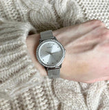  Shop Authentic Guess Chelsea Quartz Silver Dial Silver Mesh Strap Watch For Women - W0647L6 - Luxxuri
