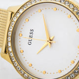  Shop Authentic Guess Chelsea Crystals Mother of Pearl White Dial Gold Mesh Bracelet Watch For Women - W0647L7 - Luxxuri