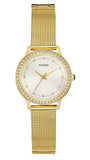  Shop Authentic Guess Chelsea Crystals Mother of Pearl White Dial Gold Mesh Bracelet Watch For Women - W0647L7 - Luxxuri