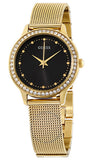  Shop Authentic Guess Chelsea Crystals Black Dial Gold Mesh Bracelet Watch For Women - W0647L8 - Luxxuri
