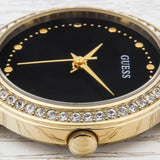  Shop Authentic Guess Chelsea Crystals Black Dial Gold Mesh Bracelet Watch For Women - W0647L8 - Luxxuri