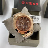  Shop Authentic Guess Iconic Signature Brown Dial Rose Gold Steel Strap Watch For Men - W0668G1 - Luxxuri