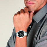  Shop Authentic Guess Atlas Chronograph Black Dial Silver Steel Strap Watch For Men - W0668G3 - Luxxuri
