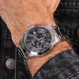  Shop Authentic Guess Atlas Chronograph Black Dial Silver Steel Strap Watch For Men - W0668G3 - Luxxuri