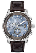  Shop Authentic Guess Pinnacle Chronograph Quartz Blue Dial Brown Leather Strap Watch For Men - W0673G1 - Luxxuri