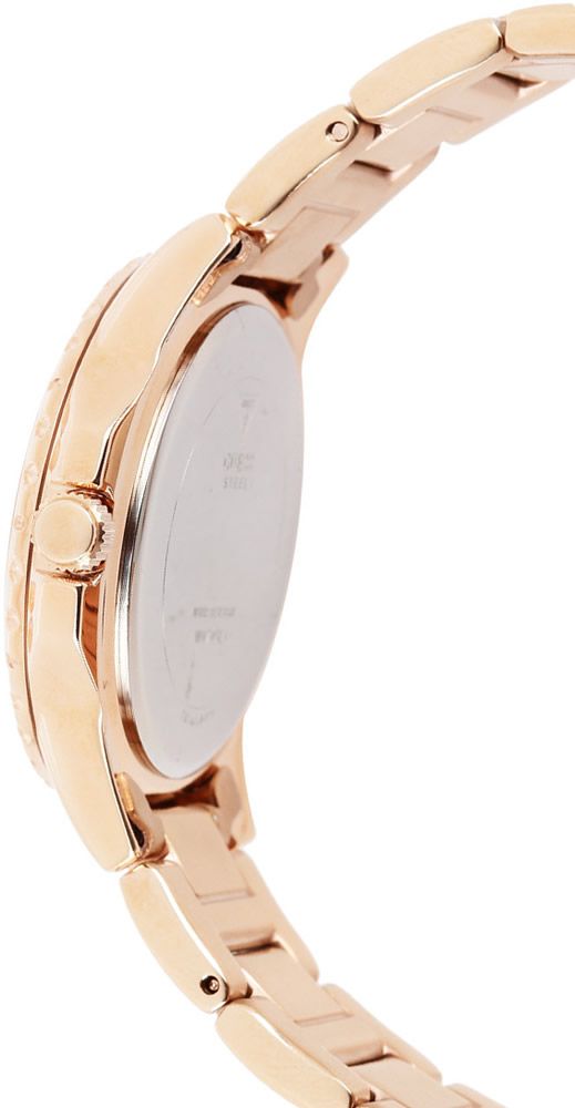 Guess Sassy Quartz White Dial Rose Gold Steel Strap Watch For Women - W0705L3