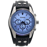  Shop Authentic Fossil Coachman Chronograph Blue Dial Black Leather Strap Watch for Men - CH2564 - Luxxuri