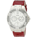  Shop Authentic Guess Limelight Quartz Diamonds White Dial Red Leather Strap Watch For Women - W0775L11 - Luxxuri