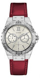  Shop Authentic Guess Limelight Quartz Diamonds White Dial Red Leather Strap Watch For Women - W0775L11 - Luxxuri