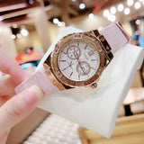  Shop Authentic Guess Limelight Quartz Analog White Dial Pink Leather Strap Watch For Women - W0775l3 - Luxxuri