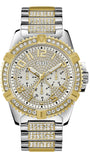  Shop Authentic Guess Frontier Chronograph Crystals Silver Dial Two Tone Steel Strap Watch for Men - W0799G4 - Luxxuri