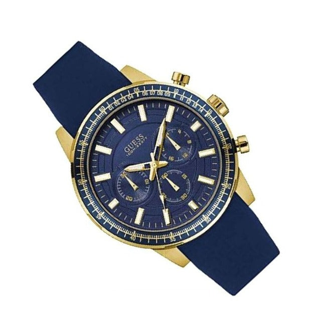  Shop Authentic Guess Fuel Chronograph Blue Dial Blue Rubber Strap Watch for Men - W0802G2 - Luxxuri