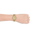  Shop Authentic Michael Kors Ritz Chronograph Gold Dial Gold Steel Strap Watch For Women - MK6597 - Luxxuri