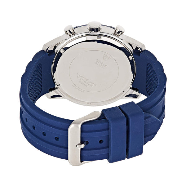  Shop Authentic Guess Caliber Chronograph White Dial Blue Rubber Strap Watch for Men - W0864G6 - Luxxuri