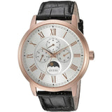  Shop Authentic Guess Delancy Quartz Silver Dial Black Leather Strap Watch For Men - W0870G2 - Luxxuri